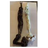 2 HANDMADE MACRAME PLANT HANGERS 40" LONG, 48" LONG