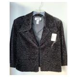 CACHET BLACK EMBOSSED VELVET EVENING JACKET SIZE XL