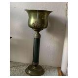 VINTAGE HOLLYWOOD REGENCY STYLE BRASS JARDINIERE PLANT STAND OR CHAMPAGNE CHILLER 28" TALL X 11" ROUND