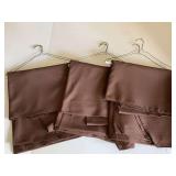 THREE 108" ROUND BROWN TABLECLOTHS