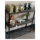 3 TIER BROWN METAL SHELF 31" LONG X 9 1/2" DEEP X 30" TALL (DOES NOT INCLUDE ITEMS ON SHELF) **SPECIAL PICK UP INSTRUCTIONS