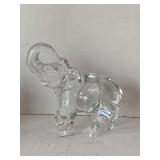 LARGE HEAVY CRYSTAL ELEPHANT FIGURINE BY BACCARAT 6 3/4" TALL X 7" LONG