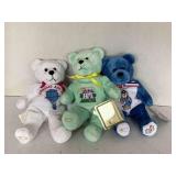 2001 HOLY BEAR "GOD BLESS OUR HOME", 2002 HOLY BEAR "GOD BLESS OUR POSTAL WORKERS" & 2000 HOLY BEAR "DREAMS ARE FREE"