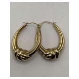 10KT GOLD HOOP EARRINGS (WEIGHS APPROX 3.15 GRAMS)