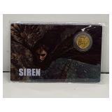 2026 LIBERIA $12 "SIREN" GOLD MICRO COIN 24KT .999 FINE GOLD 1/1000 OZ MOUNTED ON COA DISPLAY CARD