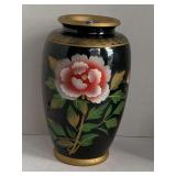 NORLEANS JAPAN ANTIQUE HAND PAINTED CLOISONNE VASE 10 1/4" TALL X 6" ROUND