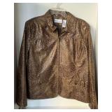 ALFRED DUNNER SNAKESKIN LOOK ZIP FRONT JACKET SIZE 16