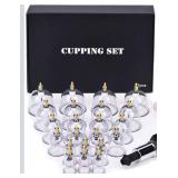 MUCHOO Cupping Set Professional Chinese Acupoint Cupping Therapy Sets Portable, Suction Hijama Cupping Set with Vacuum Magnetic Pump Cellulite Cupping Massage Kit 22-Cup (Open Box)