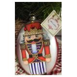 New - Mark Roberts Oval Blown Glass Nutcracker Ornament