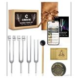 Tuning Forks for Healing Set (128, 136.1, 256, 384 hz) Resonance Set
Complete Starter Guide Included, Weighted & Unweighted Tuning Fork Kit, Best for Beginners, Thoughtful Gift of Wellness