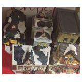 Lot of 5 Christmas Village Houses with Lights. (please don