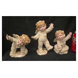 Vintage 1994 Collectibles For Me Resin Snow Baby Angel Cherub Figurines - Set of 3• Center Figurine Stands Approximately 6" Tall; Left and Right Figurines Measure Around 4.5" to 5" Tall.