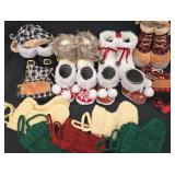 Adorable Knitted Miniature Booties, Hats, Boots Ornaments