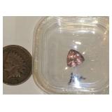 1.60 Ct Natural Zambian Pink Tourmaline Gemstone, 8mm Trillion Cut, Loose