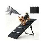 Metal Dog Ramp for Couch, Foldable Pet Ramp for Small Dogs 100 LBS
Upgraded & Stable, Adjustable Height 7.5"-19.7", Non-Slip Pad, Portable Pet Ramps for Sofa Couch Stairs, No Assembly (Stock Photos) O