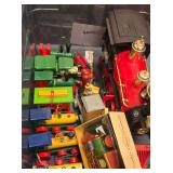 Christmas Lot of Hand Painted Wooden Trains, Plastic Caboose and More!