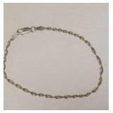 8"  Italian Sterling Silver Twisted Herringbone Bracelet