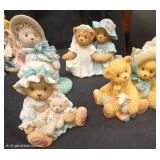 Set of 4 Vintage Cherished Teddies. Each One is Named and Numbered; Little Bo Beep, Destiny and Kay, Chelsea and Daisy, & Bye Bye Bunting