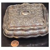 Vintage Godinger Silver Plated Repousse Trinket and Jewelry Box