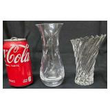 Vintage Mikasa Rainier Crystal Vase, and Mikasa Clear Bud Vase with Sawtooth Rim
