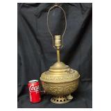 Beautiful Late-19th to Early-20th-Century Antique "The Pittsburgh" Central-Draft Kerosene Oil Lamp Base, Manufactured by the Pittsburgh Lamp, Brass & Glass Company