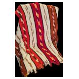 Vintage Handmade Red, White ,&  Brown Southwestern Style Afgan Throw. No Rips or Frays. In Perfect Condition.