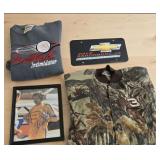 Dale Earnhardt Memorbilia Including an Autographed Framed Picture, #3 Camo Jacket Size Medium, #3 "The Intimidator" Sweater, and More.