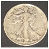 1944  U.S. Walking Liberty Silver Half Dollar. .90%Ag