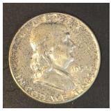 1954 U.S. Franklin Silver Half Dollar .90%Ag.