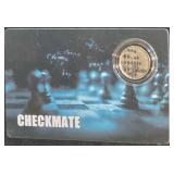 Checkmate 1/500 oz Palladium Coin (25 Dollars, Liberia, 2026) Mounted on a Themed Certificate of Authenticity Card