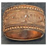 Beautiful Vintage Wide Copper Mesh Hinged Bracelet