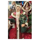Set of 3 Paper Mache Old World Santa Claus