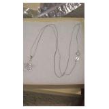18" .925 Sterling Silver CZ Star Cluster Pendant Necklace Delicate Chain. 3.1g