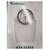 A24 Analog Bathroom Scale, Anti-Skid Surface, Extra Large Numbers, 350 lb
Precise Weighing with High Contrast Dashboard, Textured Non-Slip Rubber Pad - White (New)