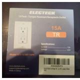 ELETECK 10 Pack Tamper Resistant 15A GFIC Receptacle Outlet 125V