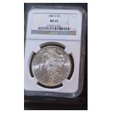 1880 S NGC MS65 US Morgan Silver Dollar .90%Ag