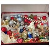 Large Christmas Box Lot of Misc. Vintage to Modern Ornaments and Decor. Please See Photos