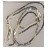 30" Vintage Sterling Silver Herringbone Chain. 21.4g