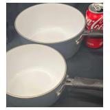 Set of 2 Cuisinart Ceramic Nonstick Cookware Set, Handheld Deni Stainless Steel Meat Tenderizer, and a Sonic Blade Food Holder