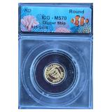 ICG MS70 24kt Clipper Ship 1gram - .9999%Au