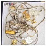 Box of Scrap Jewelry. Some is Broken. Does Contain Silver and Gold.