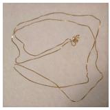 22" 14kt Solid Gold Delicate Box Chain. 1.3g