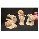 Vintage 1994 Collectibles For Me Resin Snow Baby Angel Cherub Figurines - Set of 3