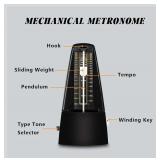 Mechanical Metronome with Loud Sound for Piano Guitar Drum Violin
Accurate Rhythm, for Beginners and Professionals, Simple Operation, Black
