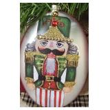 New - Mark Roberts Oval Blown Glass Nutcracker Ornament
