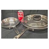 AVACRAFT 12 Inch Stainless Steel Frying Pan with Lid and a 8.5" Stainless Steel Frying Pan