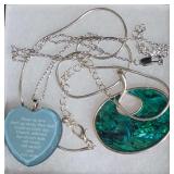 Two Vintage Silver Tone Pendant Necklaces. Could Possibly be Silver, but I Could Not Verify 100%. Please Come to Inspection to See.