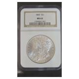 1885 NGC MS63 U.S. Morgan Silver Dollar. .90%Ag. This Ones a Gem!