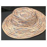 New With Tags; Betmar New York "Donna" Wide Brim Sunhat 50% Hemp Womens Multi Color Straw Braided Beach Boater OSFA