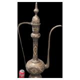 Luxurious Heritage Vintage Brass Hand Engraved Aftaba Floor Ewer | High-Value Collector Statement Piece Standing at a Impressive 36".